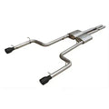 Cat Back Exhaust System Split Rear Dual Exit 66-74 Mopar B-Body 3 in Intermediate And Tail Pipe Violator Muffler Hardware 4 in Black Tips Incl Natural Finish 409 Stainless Steel Pypes Exhaust