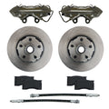 LEED Brakes Front Kit with Plain Rotors and Zinc Plated Calipers