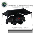 Overland Vehicle Systems XD Nomadic 270 - Awning W Lights Black Out Passenger Side Black Body Black Trim Black Travel Cover - No Brackets No Hardware