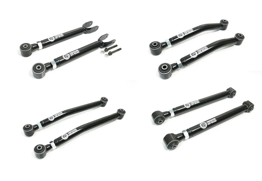 Adjustable Front Upper Lower and Rear Upper Lower Control Arms For 0-4.5 Inch Lift 8 pc Kit 18-24 Wrangler JL Freedom Off-Road