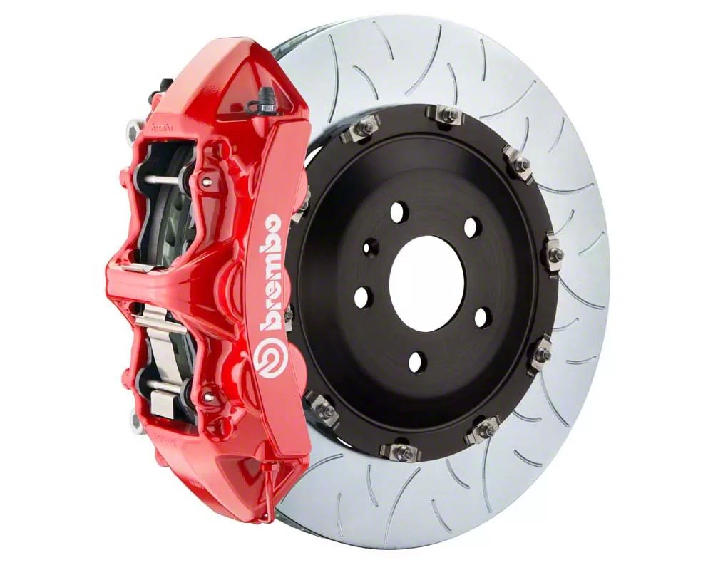 Brembo 05-13 Corvette Front GT BBK 6 Piston Cast 350x34 2pc Rotor Slotted TY3L - Red