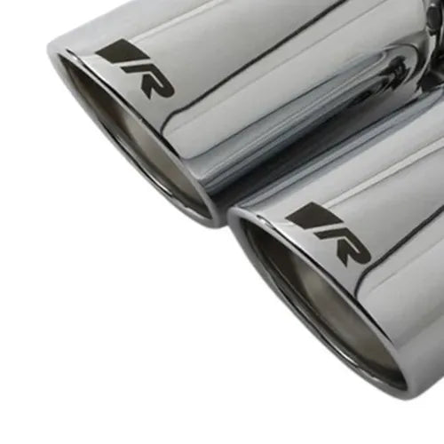 Remus Stainless Steel 84mm Angled Rolled Edge Chrome w/Adj Clamp Tail Pipe Set (Quad Tips)