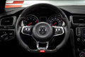 Steering Wheel Carbon Fiber & Perforated Leather MK7 Golf R Silver (For use without Paddles) Fits VW Golf R 15-19, GTI 15-21, Jetta 15-24 APR