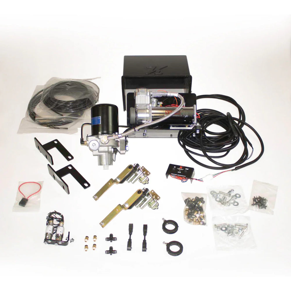 ~(45 lbs. 24X14X14)~ Self-Leveling Kit: Viair Compressor 3 gallon tank relay pressure switch (2) height control valves (2) dump valves no air dryer For use w 4-Link Air Suspension