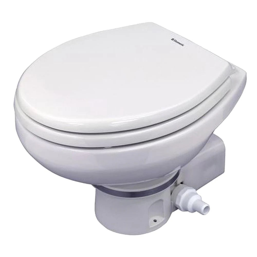 7160ELEC MACERATING TOILET 12V W/ORBIT BASE & RAW WATER FLUSH WHT
