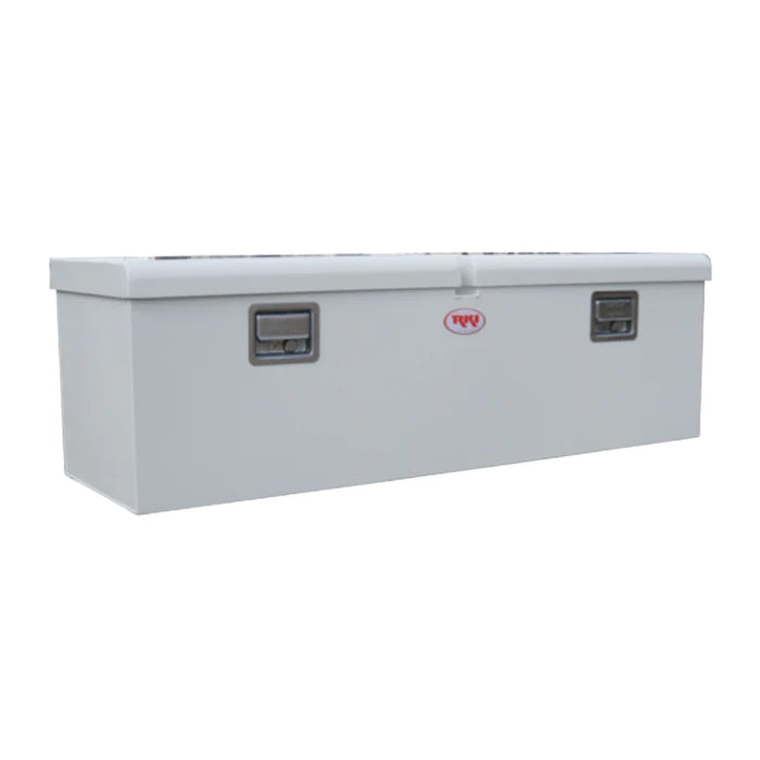 DOUBLE LID STEEL CHEST BOX W/MNTS WHT F/MIDSIZE