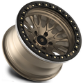 Baja Built Renegade 17x9 5x5 -25mm 4 Offset Satin Gold Finish Matte Black Beadlock Ring For Jeep JK JL JT
