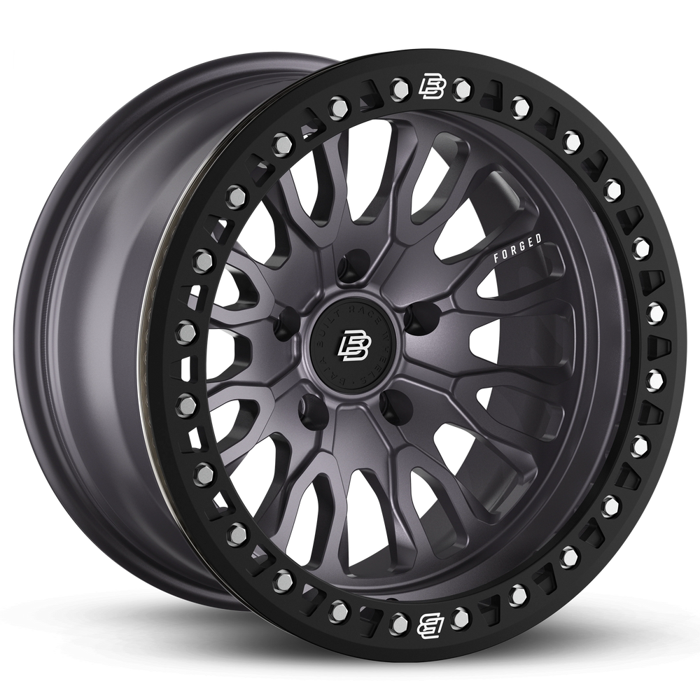 Baja Built Renegade 17x9 5x5 -12mm 4.5 Offset Satin Graphite Finish Matte Black Beadlock Ring For Jeep JK JL JT