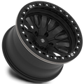 Baja Built Renegade 17x9 5x5 -25mm 4 Offset Matte Black Finish Matte Black Beadlock Ring For Jeep JK JL JT