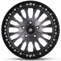 Baja Built Renegade 17x9 5x5 -25mm 4 Offset Satin Graphite Finish Matte Black Beadlock Ring For Jeep JK JL JT