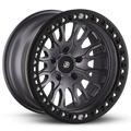 Baja Built Renegade 17x9 5x5 -25mm 4 Offset Satin Graphite Finish Matte Black Beadlock Ring For Jeep JK JL JT
