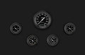 Autocross Grey 5 Gauge Set 2-1/8 Full Sweep