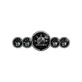 Autometer Prestige Series Black Diamond 3-3/8in Electric Speedometer 2-1/16in Electric Oil Pressure