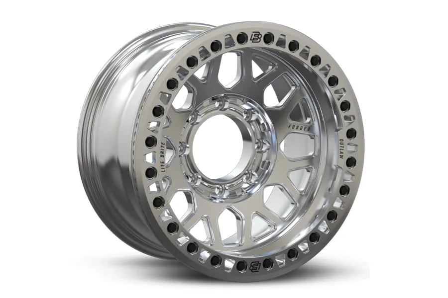 Baja Built Lite Brite Outlaw 17x9 8x6.5 -20mm/4.25 Offset Machined Raw Finish Machined Raw Beadlock Ring For Jeep JK/JL/JT Lite Brite Outlaw