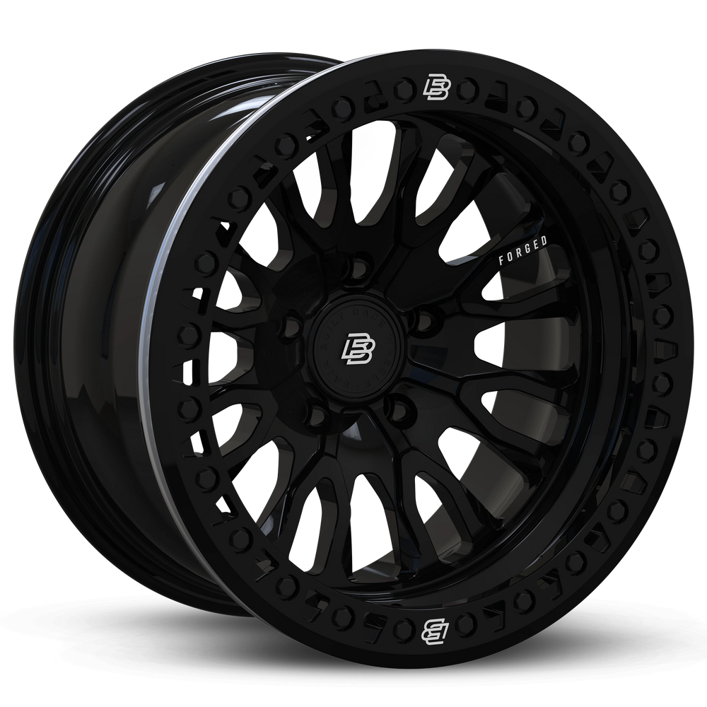 Baja Built Renegade 17x9 5x5 -25mm 4 Offset Glossy Black Finish Glossy Black Beadlock Ring For Jeep JK JL JT