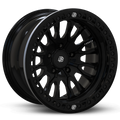 Baja Built Renegade 17x9 5x5 -25mm 4 Offset Glossy Black Finish Glossy Black Beadlock Ring For Jeep JK JL JT