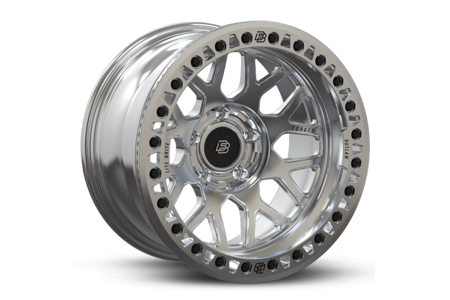 Baja Built Lite Brite Outlaw 17x9 5x5 -38mm 3.5 Offset Machined Raw Finish Machined Raw Beadlock Ring For Jeep JK JL JT