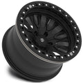 Baja Built Lite Brite Outlaw 17x9 5x5 -12mm 4.5 Offset Satin Gold Finish Matte Black Beadlock Ring For Jeep JK JL JT