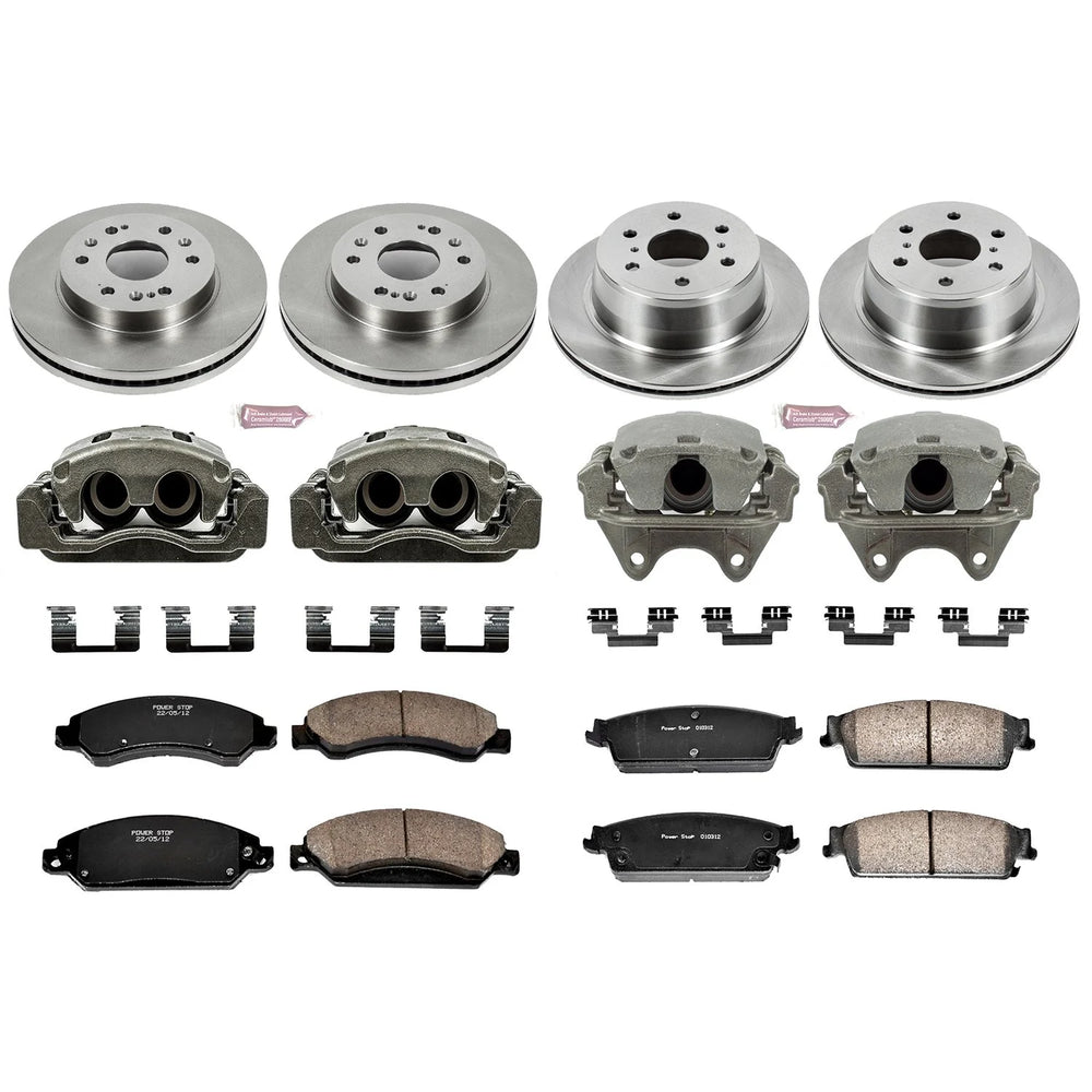 Power Stop 07-08 Cadillac Escalade Autospecialty Kit w/ Calipers - Front and Rear