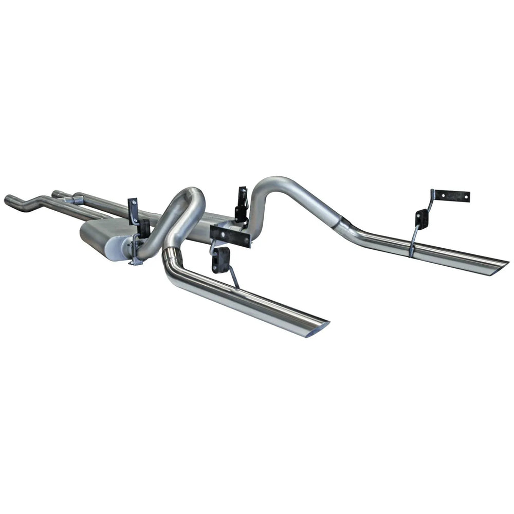 American Thunder Crossmember-Back Exhaust System Fits 1964-1966 Ford Mustang With A V8 Engine, 2.5 Inch Aluminized Pipes Aggressive To Moderate Sound Flowmaster