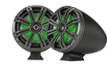 KMFC8 (200mm) Loaded Marine Flat Surface Mount Cans with 45KM84L speaker pair; charcoal grill on black can