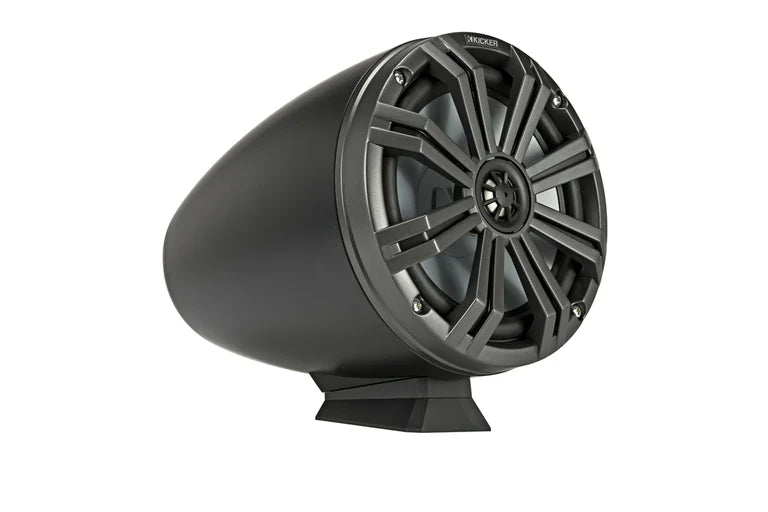 KMFC8 (200mm) Loaded Marine Flat Surface Mount Cans with 45KM84L speaker pair; charcoal grill on black can