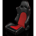 Braum Advan Series Sport Seats - Black Leatherette with Blue Fabric Insert - BRR2-BKBU