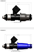 Injector Dynamics 1340cc Injectors - 60mm Length - 14mm Purple Top - Denso Lower Cushion (Set of 8)