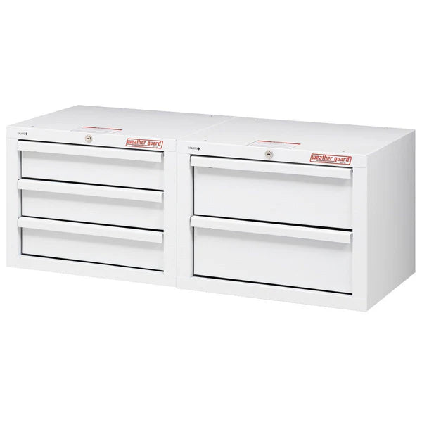 SECURE STORAGE MODULE KIT WITH 5 DRAWERS 42 X 17 X 16IN WHITE STEEL FINISH