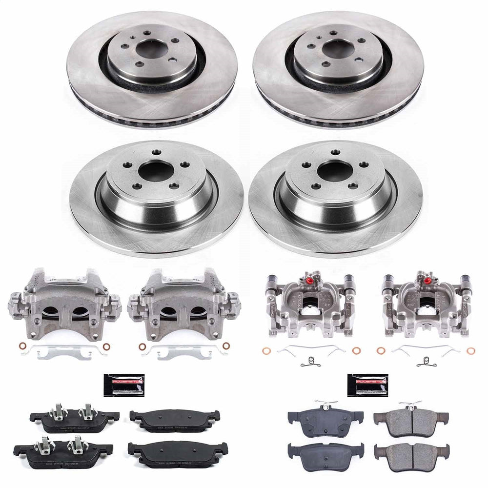 Power Stop 15-19 Ford Edge Autospecialty Kit w/ Calipers - Front and Rear