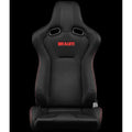 Braum Venom Series Sport Seats - Black and Red Cloth (Red Stitching) - BRR7-BKRD