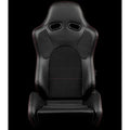 Braum Advan Series Sport Seats - Black Leatherette (Black Stitching) - BRR2-BKBK
