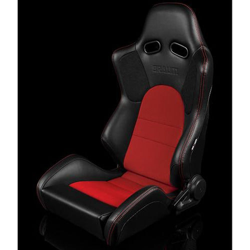 Braum Advan Series Sport Seats - Black Leatherette (Black Stitching) - BRR2-BKBK