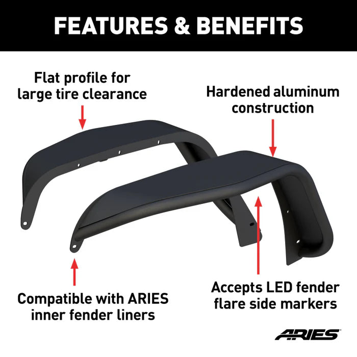 FRONT FENDER FLARE, CARBIDE JK