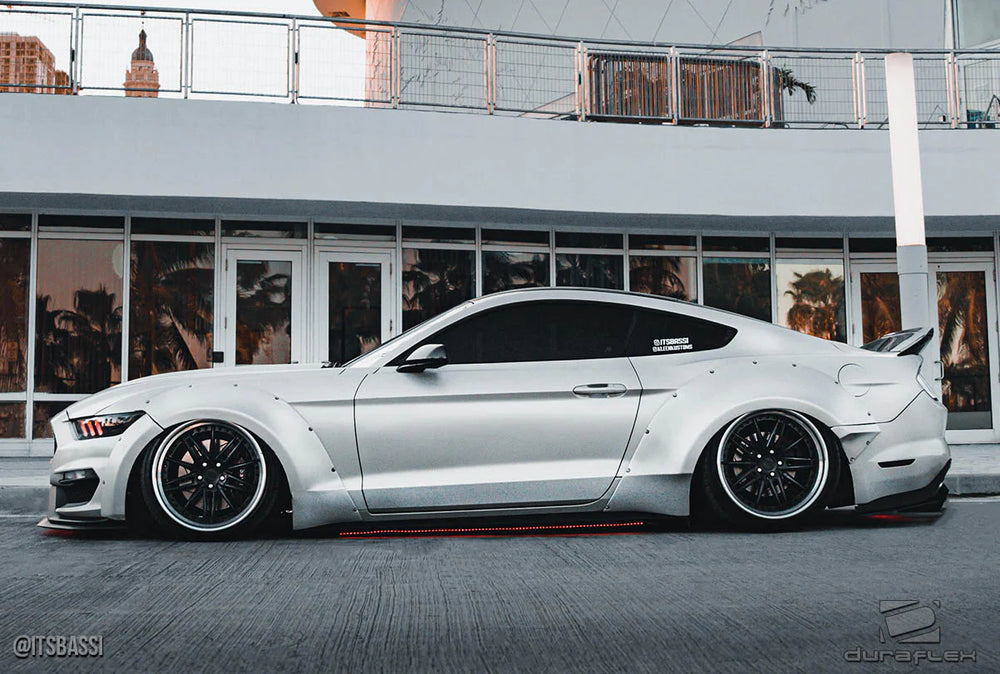 2015-2017 Ford Mustang Duraflex Grid Wide Body Kit - 8 Piece - Includes Grid Front Fender Flares (112566) Grid Rear Fender Flares (112567)