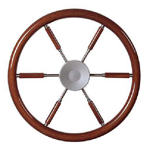 STEERING WHEEL WITH MAHOGANY RIM AN
