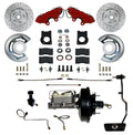 LEED Brakes Power Front Kit with Drilled Rotors and Red Powder Coated Calipers