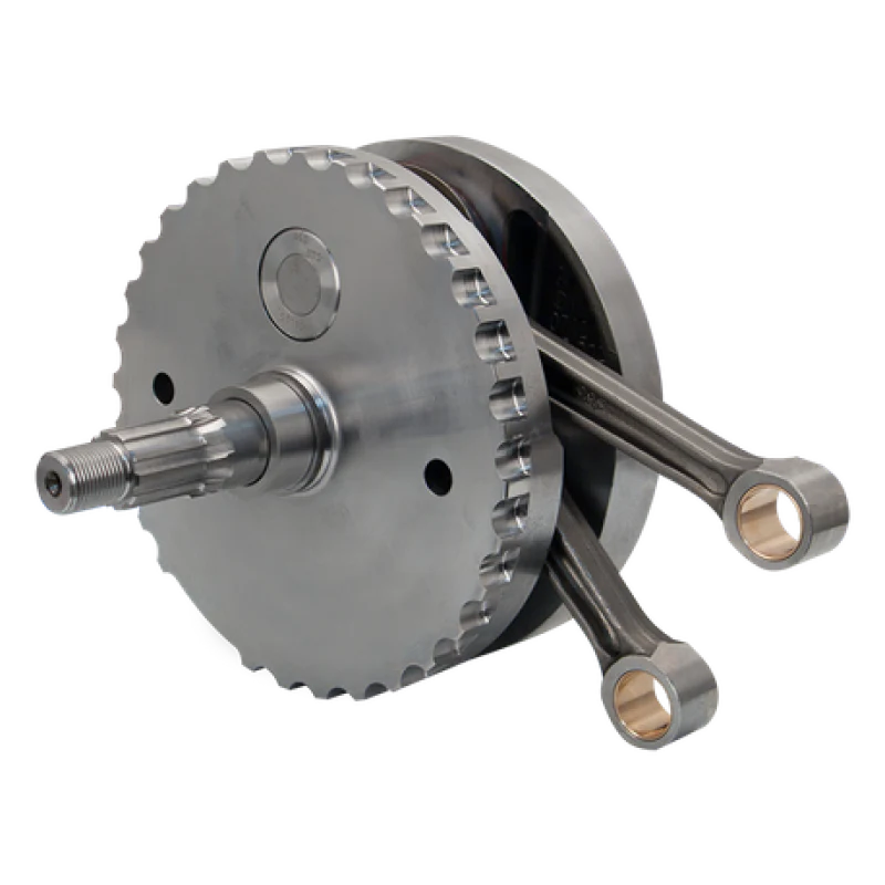 S&S Cycle 00-06 BT 4-3/8in Stroke Flywheel Assembly w/ Sprocket Shaft Bearing Race