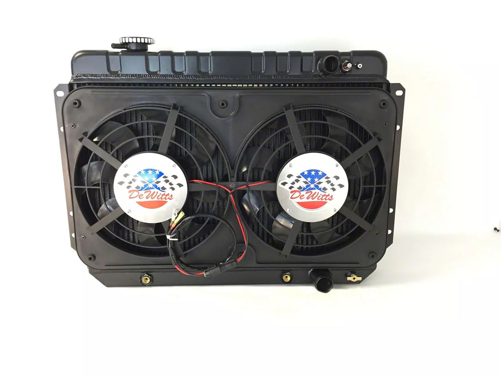 Radiator w/fans Chevelle 64-67 LS Man Trans Blk