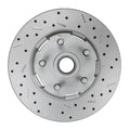 LEED Brakes Spindle Kit with Drilled Rotors and Red Powder Coated Calipers