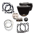 S&S Cycle 2017+ M8 Models 132in/136in Big Bore Cylinder Kit +8.5cc Dome (Blk w/ Fins) - 4.320in Bore
