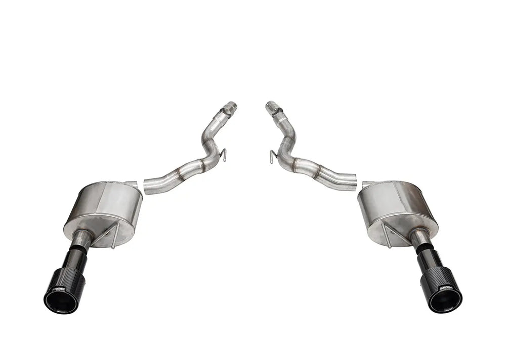 3.0 Dual Rear Exit Axle-Back Exhaust System with 4.5 Straight Cut Carbon Fiber Tips