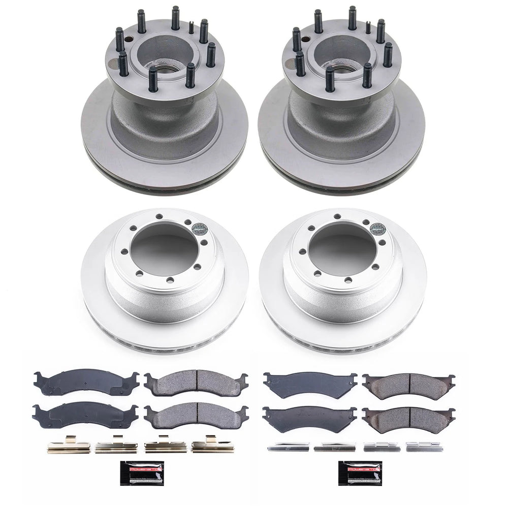 Power Stop 99-02 Ford E-350 Econoline Club Wagon Front & Rear Z17 Evolution Coated Brake Kit