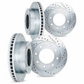 DFC 12-22 Ford F-250 Super Duty Front & Rear Drilled & Slotted Silver Rotors