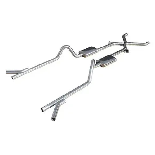 Crossmember Back w Xchange Exhaust System Split Rear Dual Exit 2.5 in Intermediate And Tail Pipe Violator Mufflers Hardware Incl Tip Not Incl Pypes Exhaust