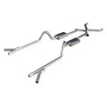 Crossmember Back w Xchange Exhaust System Split Rear Dual Exit 2.5 in Intermediate And Tail Pipe Violator Mufflers Hardware Incl Tip Not Incl Pypes Exhaust