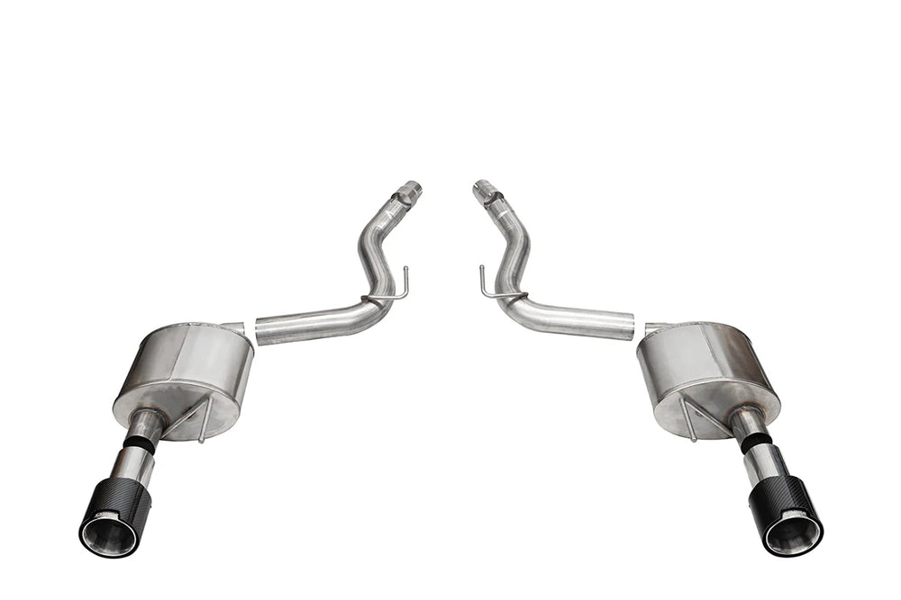 3.0 Dual Rear Exit Axle-Back Exhaust System with 4.5 Straight Cut Carbon Fiber Tips