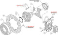 Wilwood Forged Dynalite Rear Drag Kit Drilled Rotor Ford 8.8 Special w/2.50in Offset-5 Lug