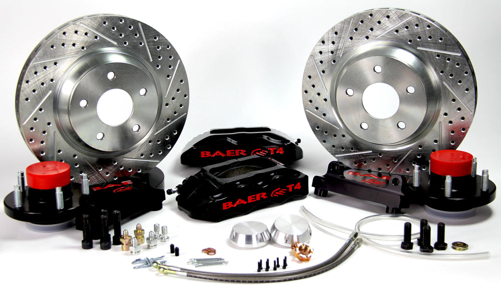 13" Track4 Brake Sys Frt Blk 65-66 Stang
