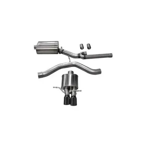 2.5 Inch Cat-Back Sport Single Rear Exhaust 3.0 Inch Black Tips 00-2002 Audi S4 B5 2.7T Stainless St